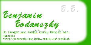 benjamin bodanszky business card